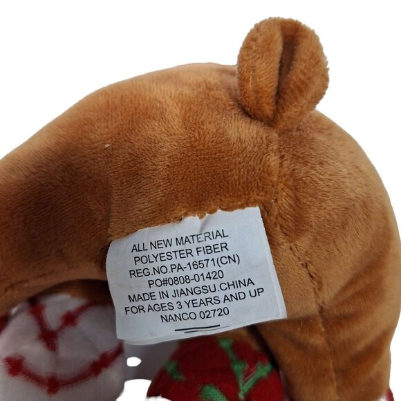 Nanco Reindeer Christmas Patchwork Scarf Plush Stuffed Animal 10" - Picture 6 of 6